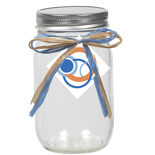 Glass Mason Jars with Raffia Bow Midnite Snax
